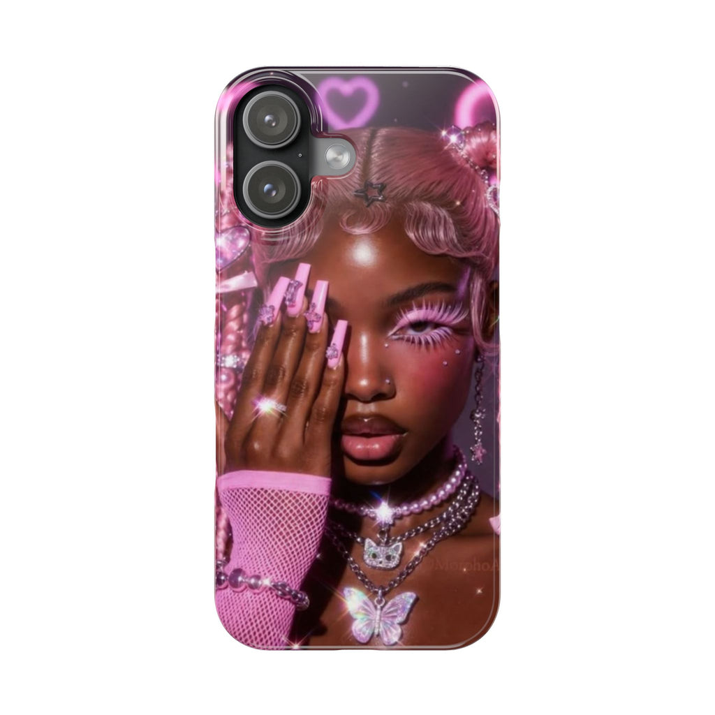 Pink Glam Slim Phone Case — Butterfly Jewels Fashion iPhone Cover