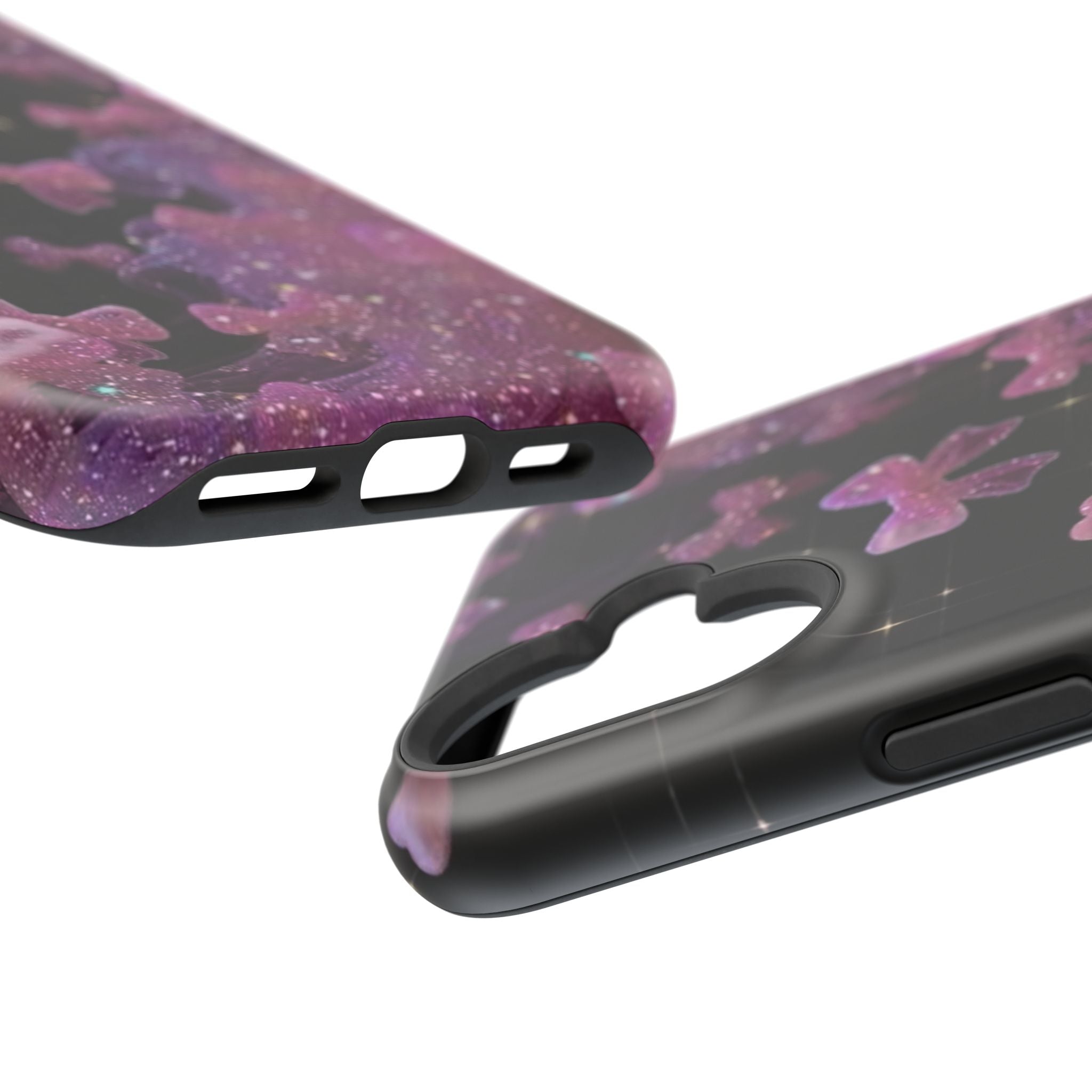 Galaxy Pink Butterflies Phone Case — Magnetic Impact-Resistant