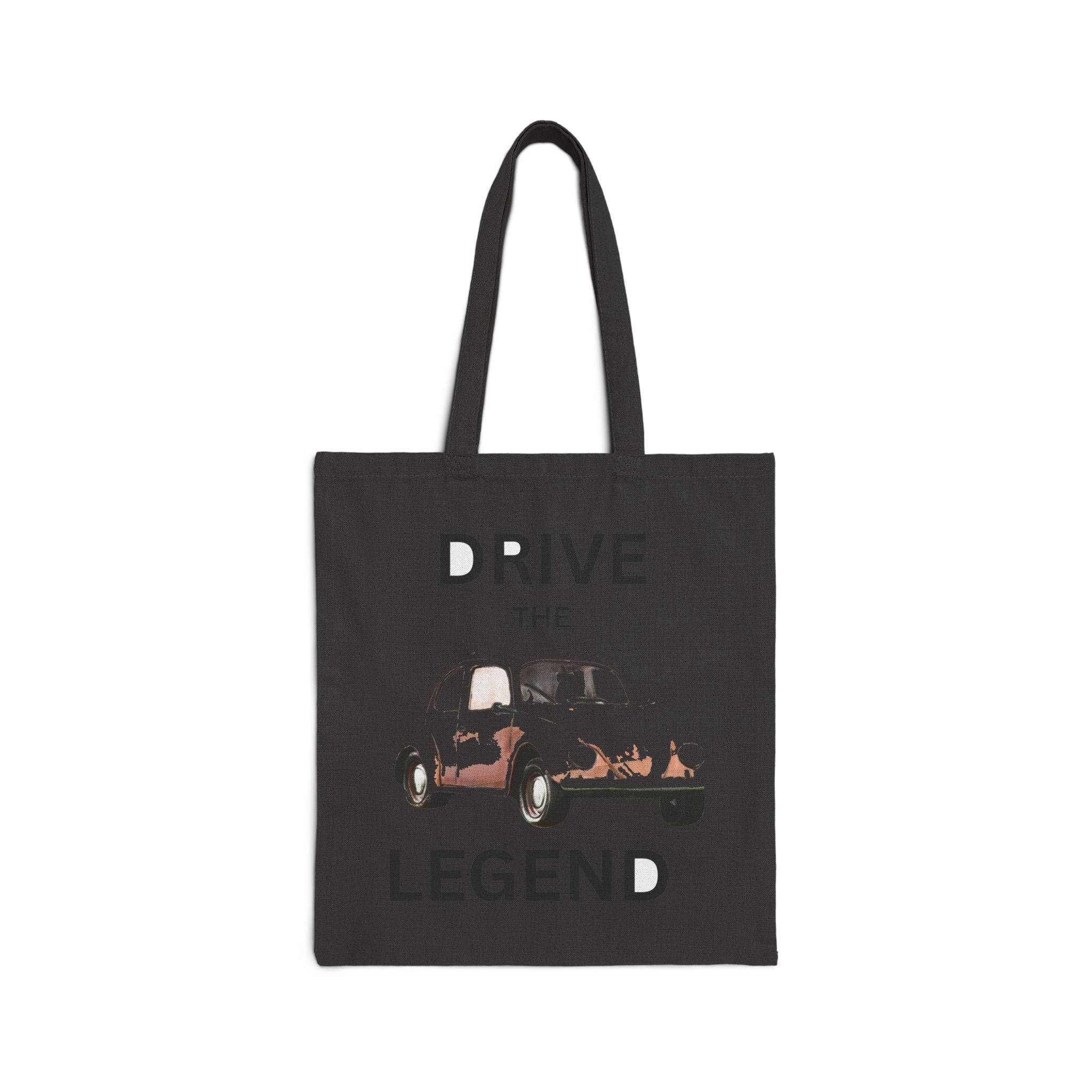 Drive the Legend Canvas Tote Bag – Vintage Car Graphic Eco Grocery Bag