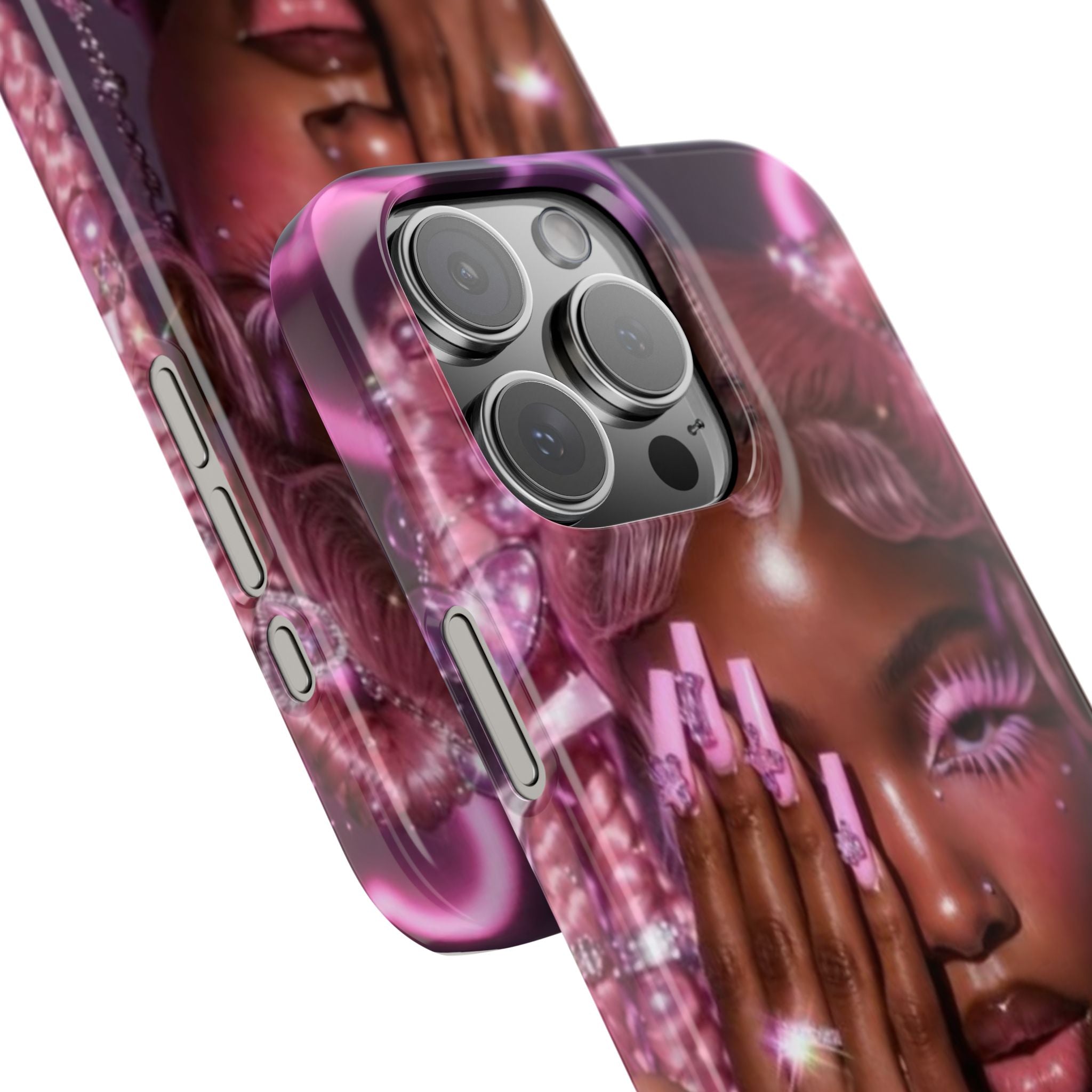 Pink Glam Slim Phone Case — Butterfly Jewels Fashion iPhone Cover