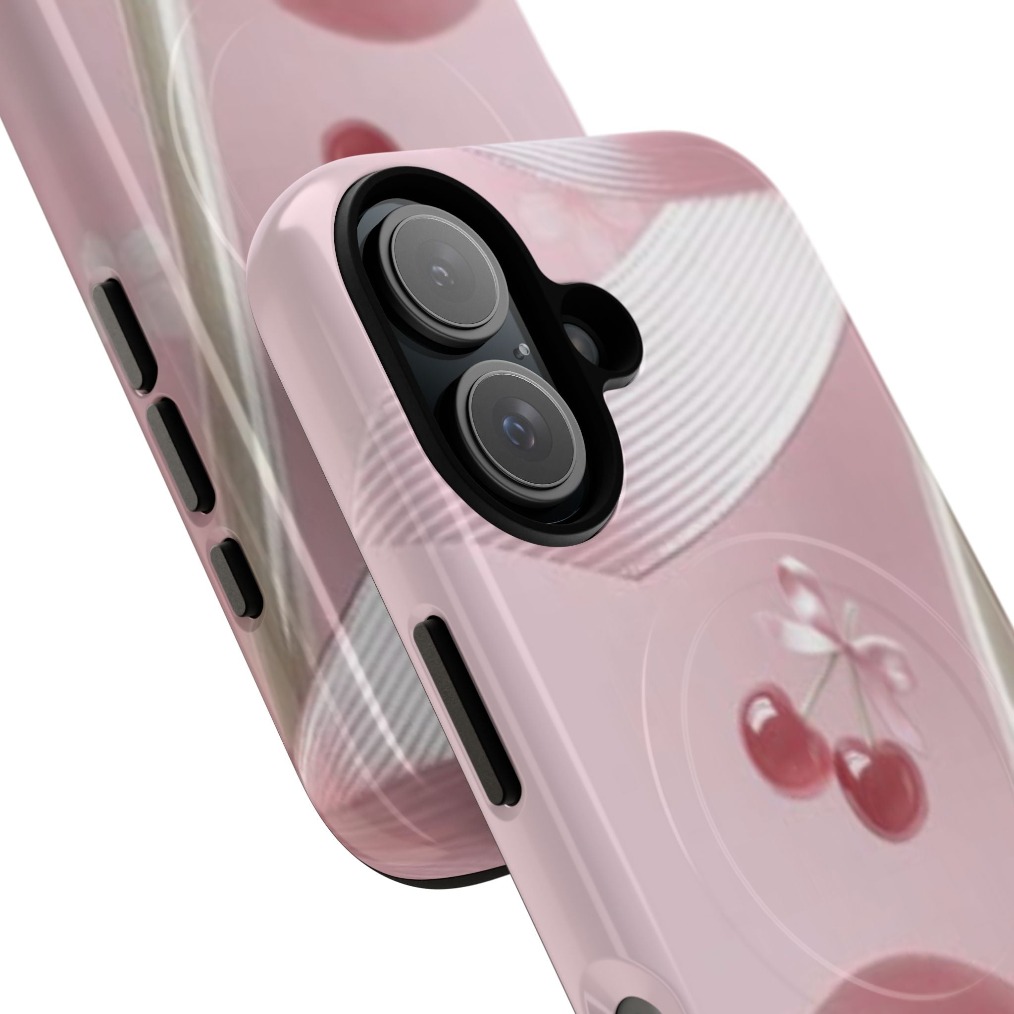 Pink Cherry MagSafe Phone Case — Tough Protective Cherry Design