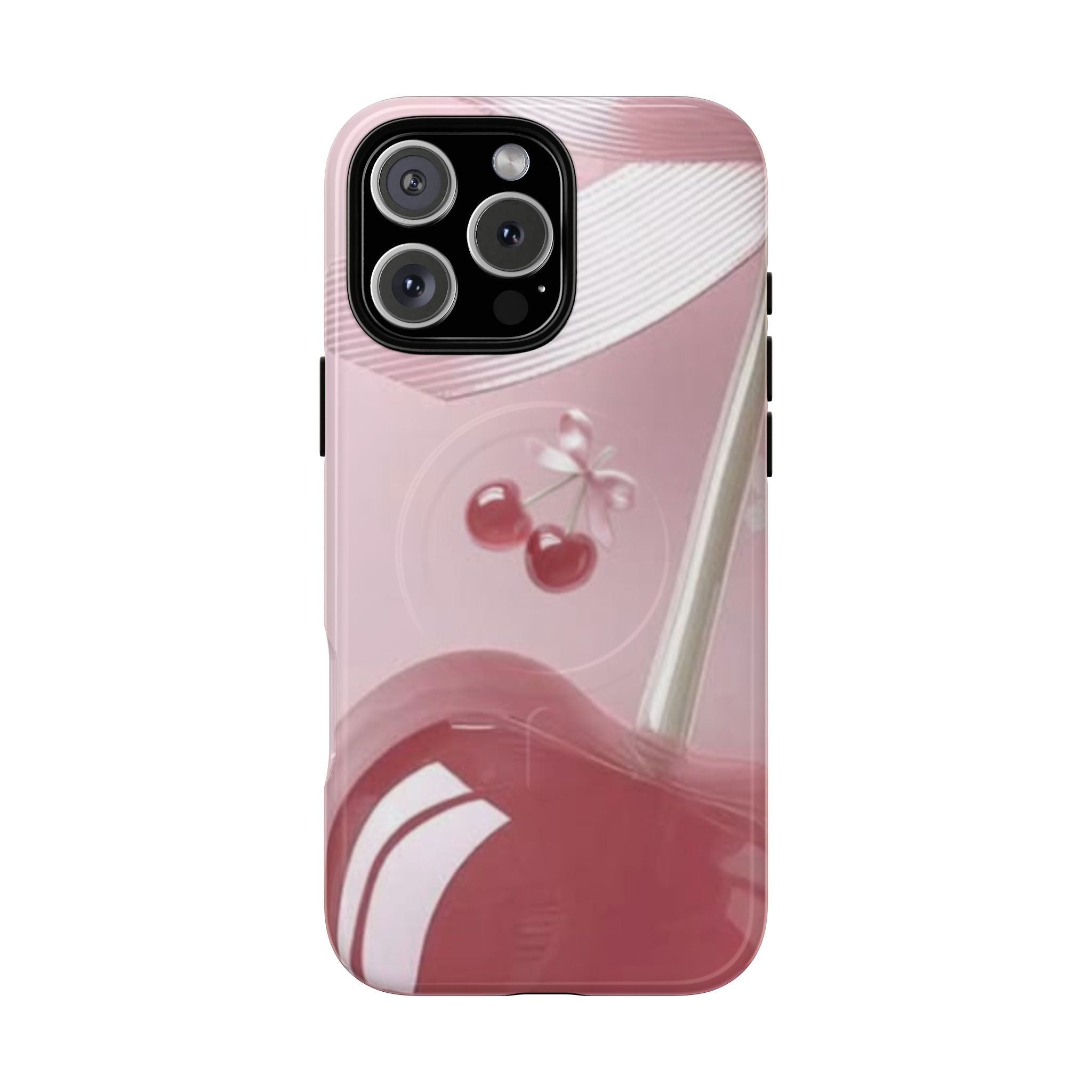 Pink Cherry MagSafe Phone Case — Tough Protective Cherry Design