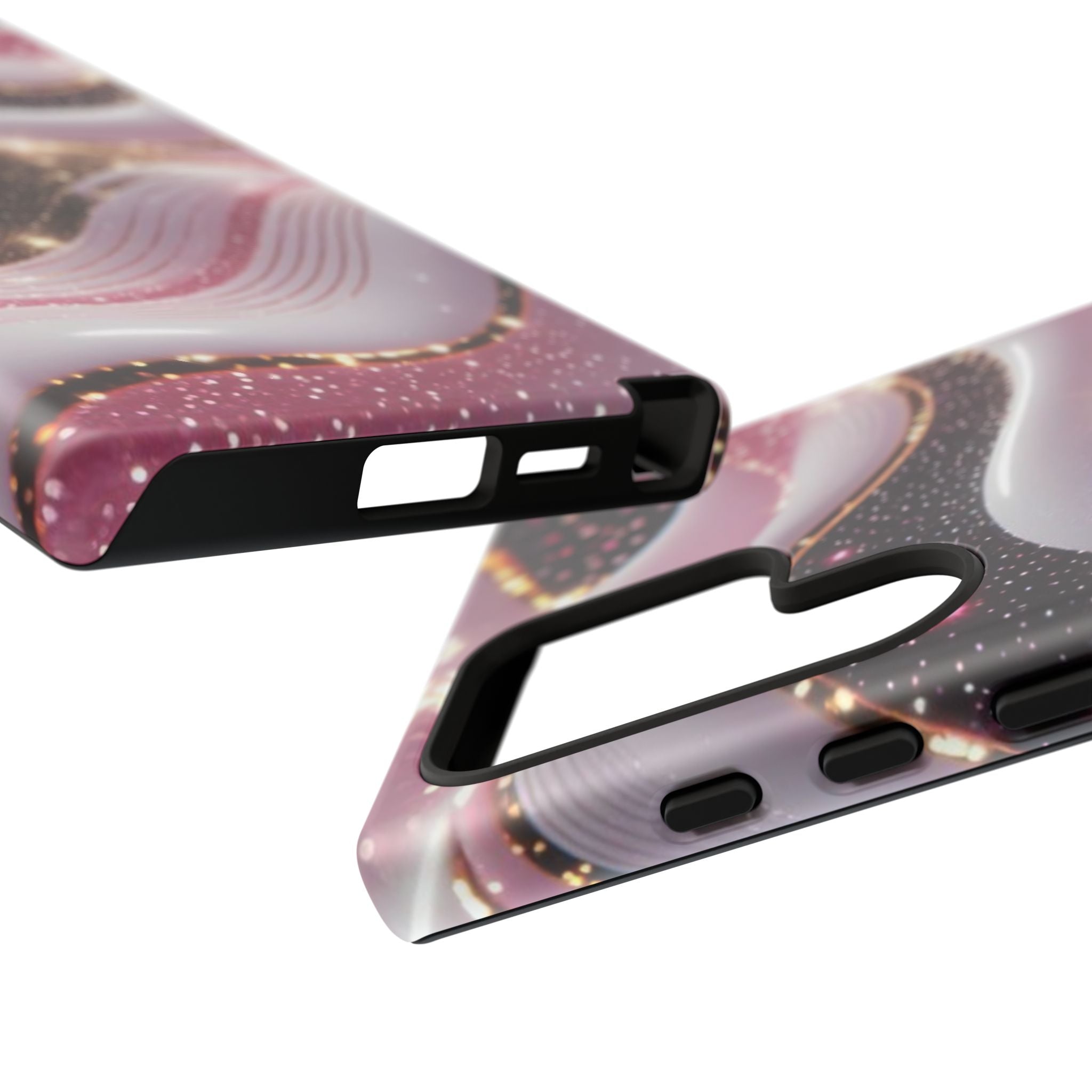 Sparkling Pink Wave Phone Case — Glitter Marble Protective Cover