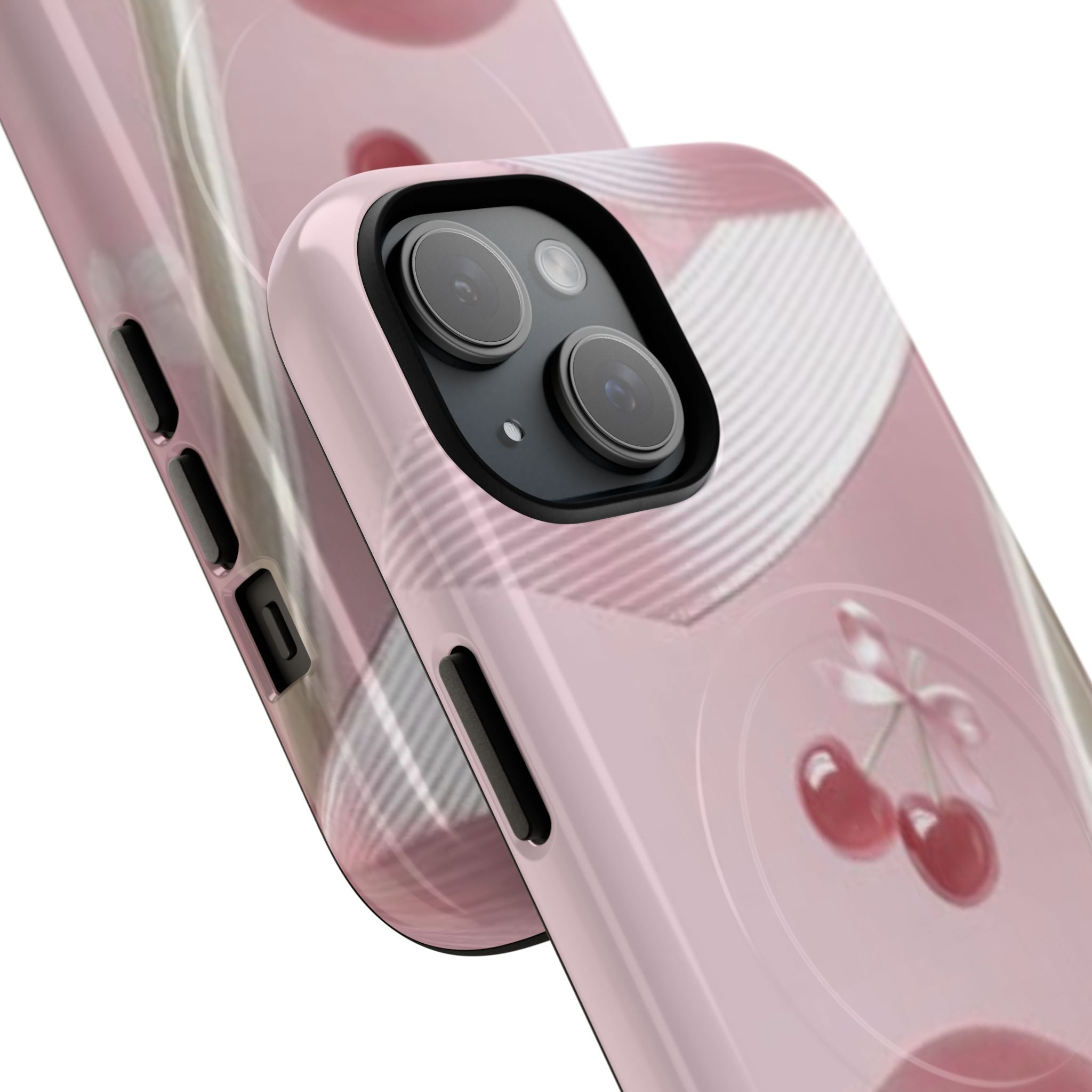 Pink Cherry MagSafe Phone Case — Tough Protective Cherry Design