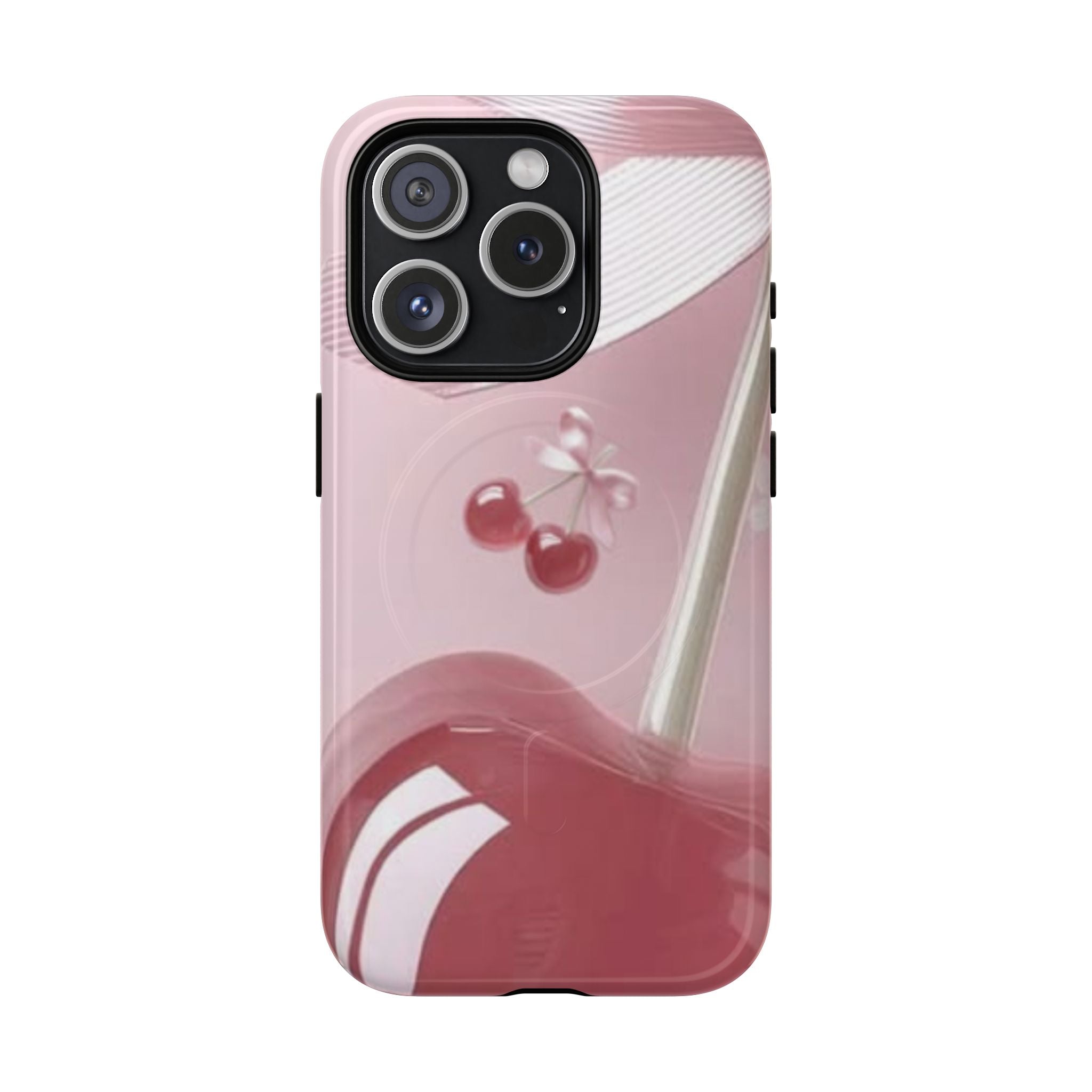 Pink Cherry MagSafe Phone Case — Tough Protective Cherry Design