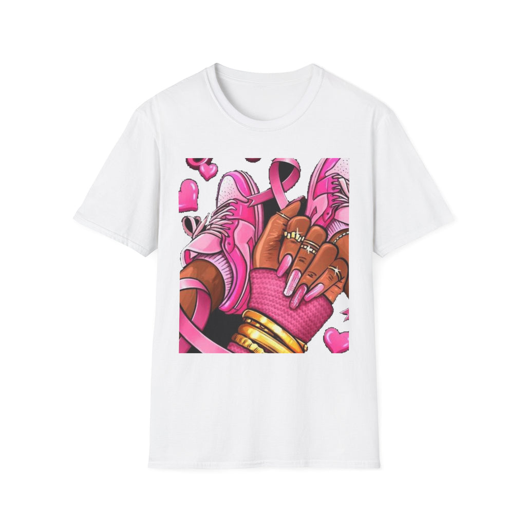 Breast Cancer Awareness Pink Ribbon Graphic T‑Shirt