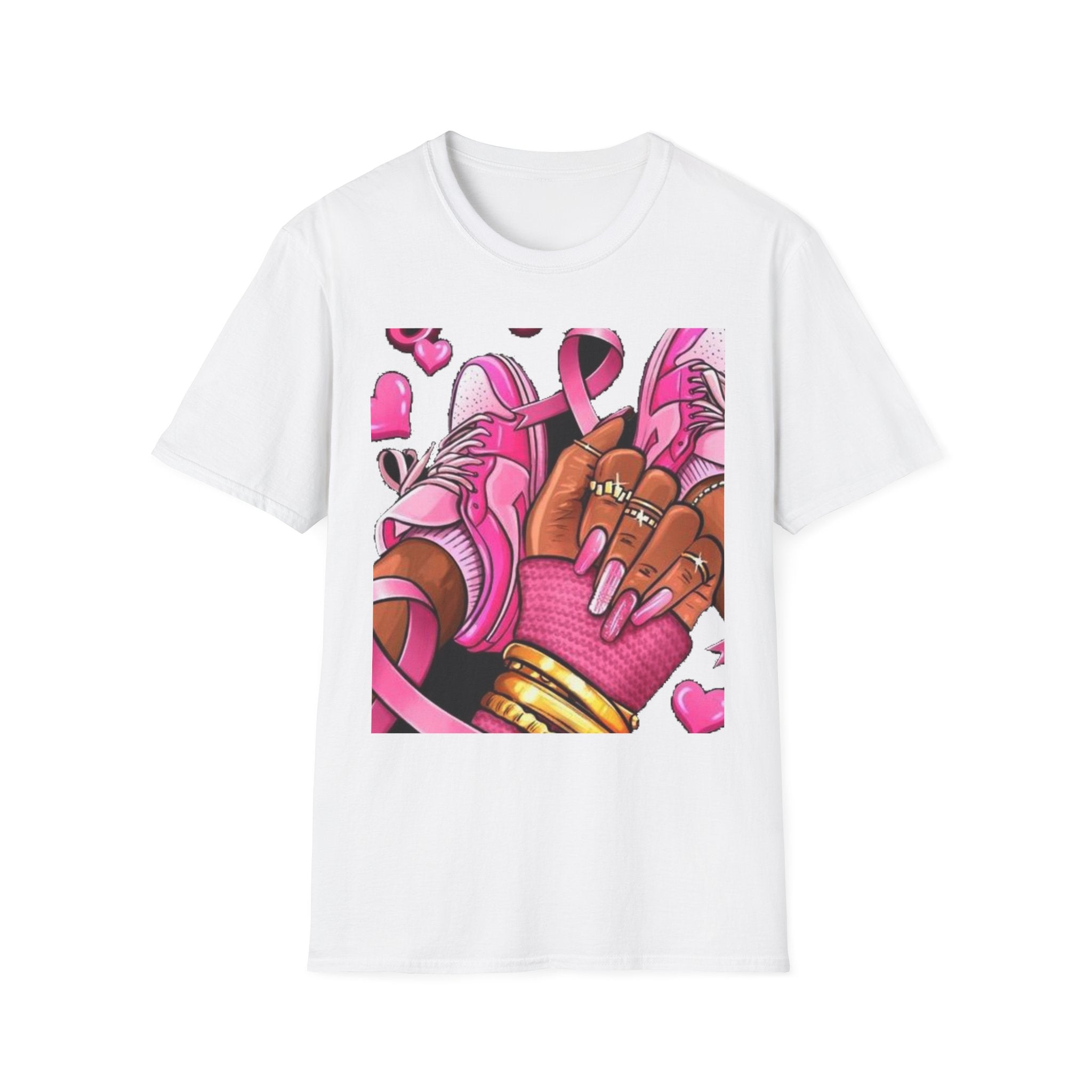 Breast Cancer Awareness Pink Ribbon Graphic T‑Shirt