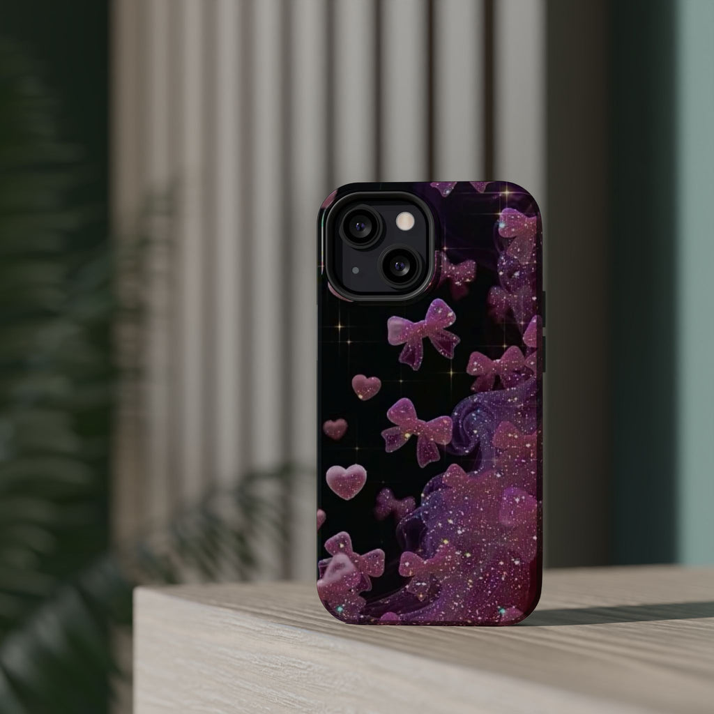 Galaxy Pink Butterflies Phone Case — Magnetic Impact-Resistant