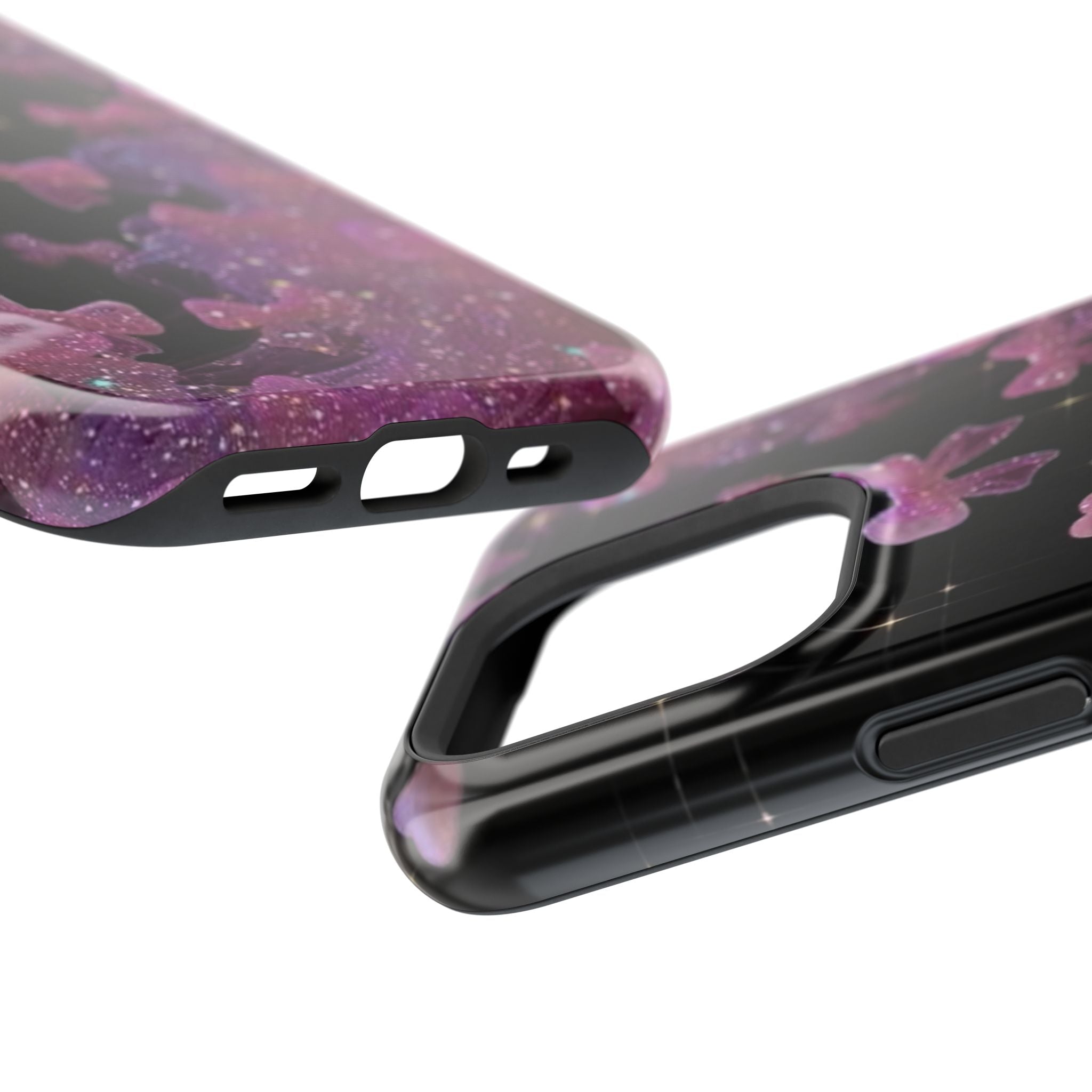 Galaxy Pink Butterflies Phone Case — Magnetic Impact-Resistant