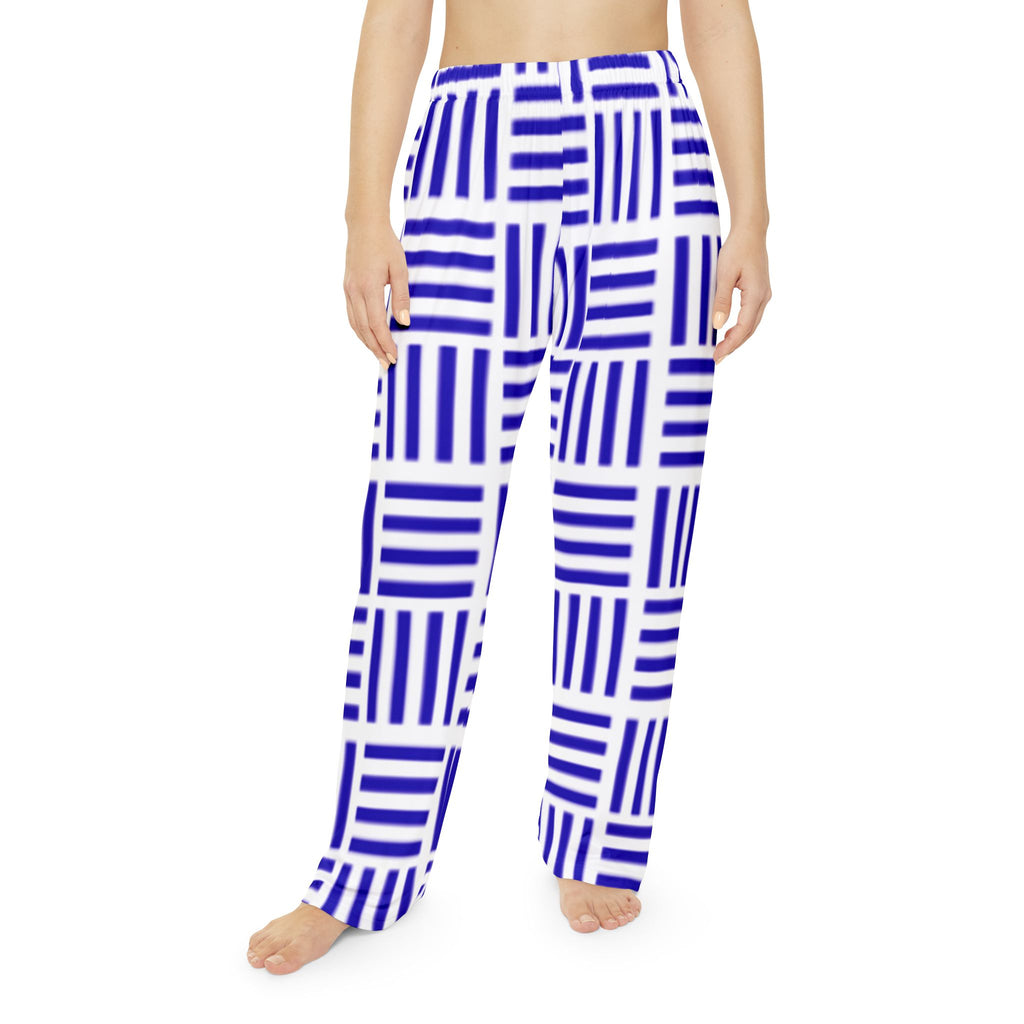 Blue Geometric Stripe Women's Pajama Pants