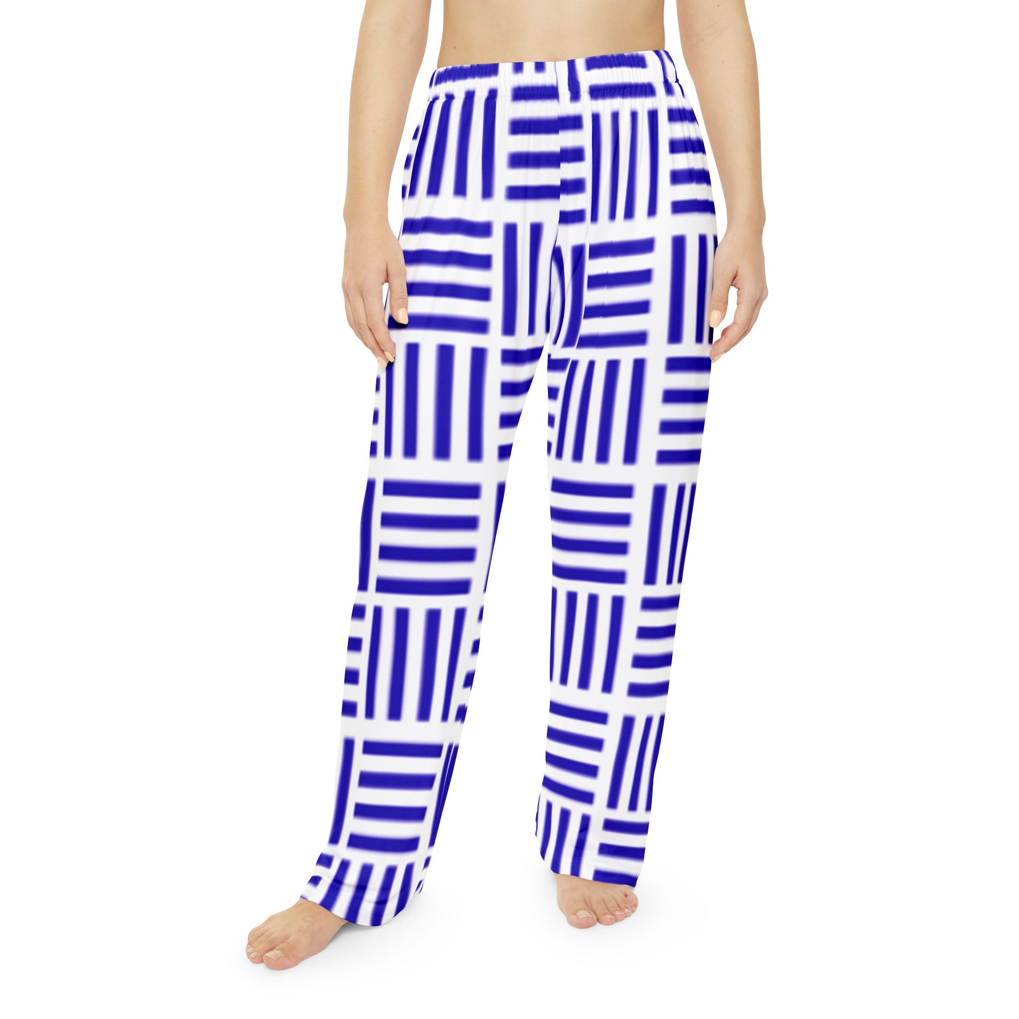 Blue Geometric Stripe Women's Pajama Pants