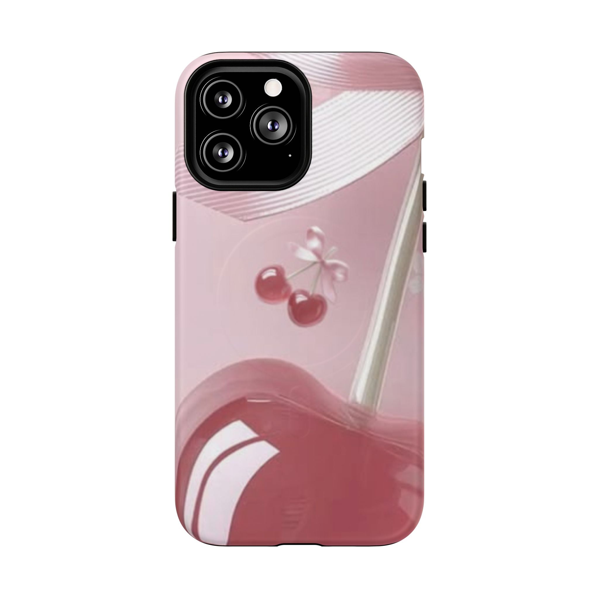 Pink Cherry MagSafe Phone Case — Tough Protective Cherry Design