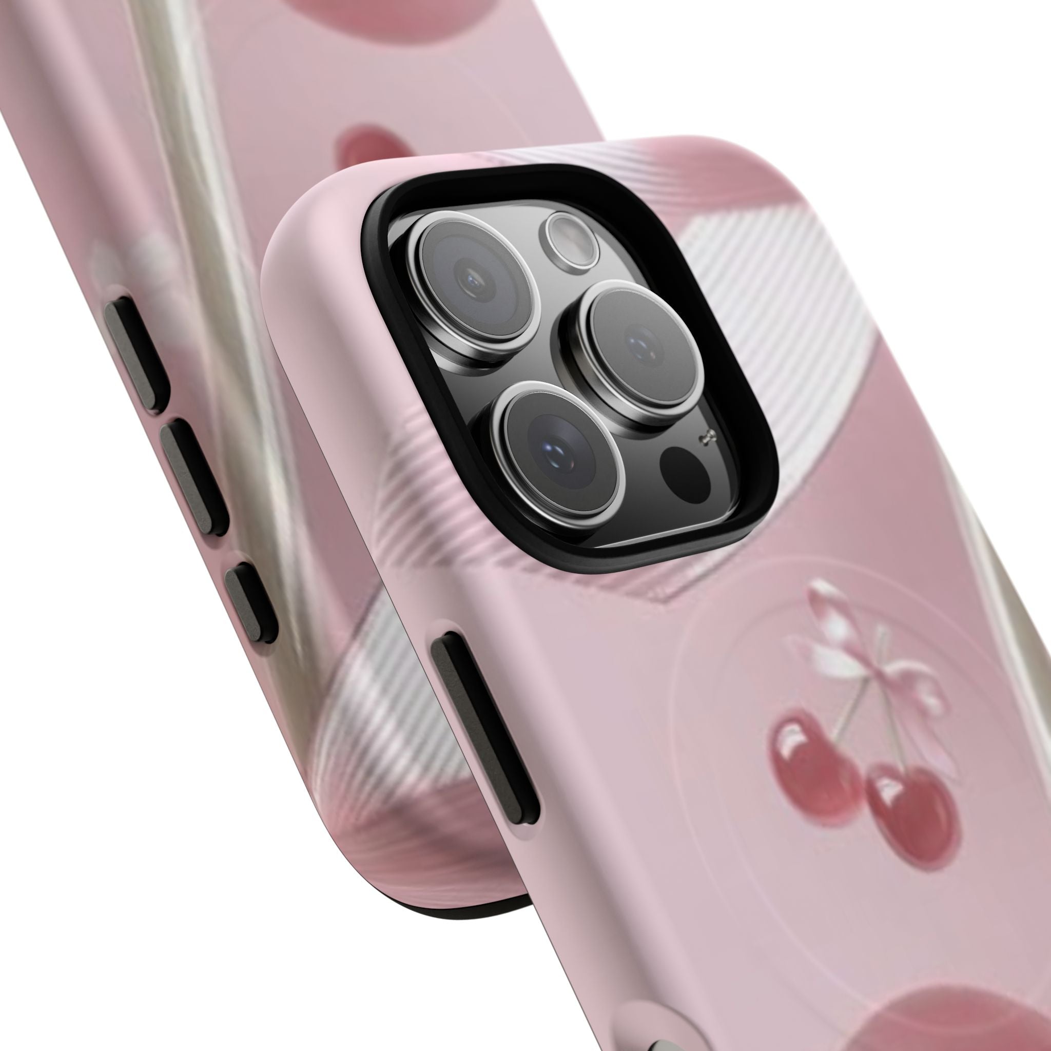 Pink Cherry MagSafe Phone Case — Tough Protective Cherry Design