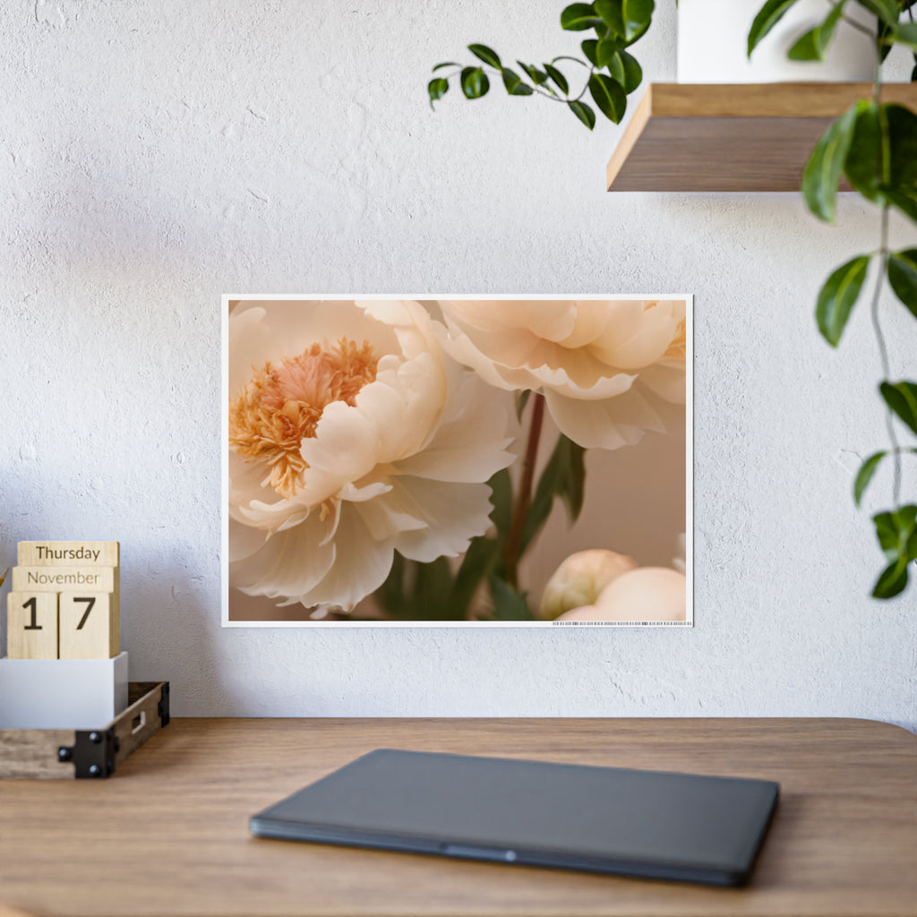 Peach Peony Print Poster