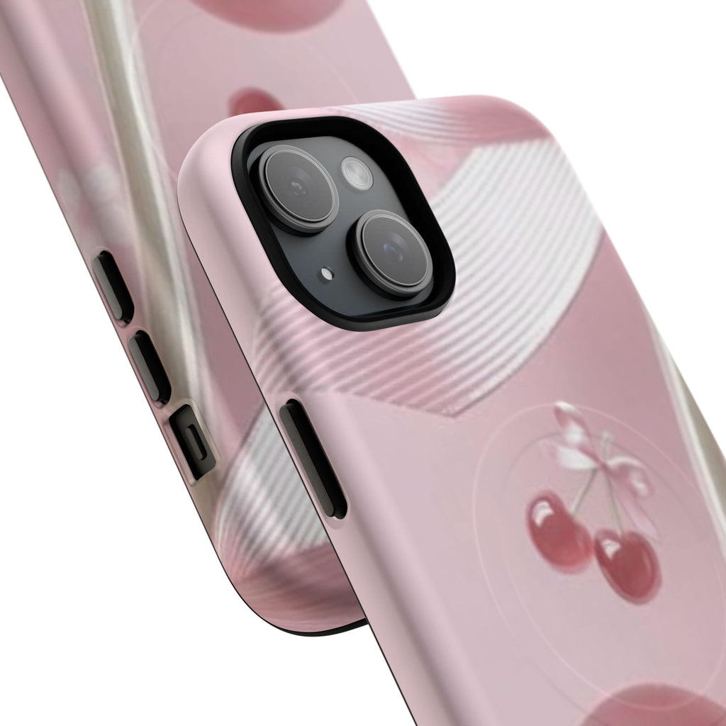 Pink Cherry MagSafe Phone Case — Tough Protective Cherry Design