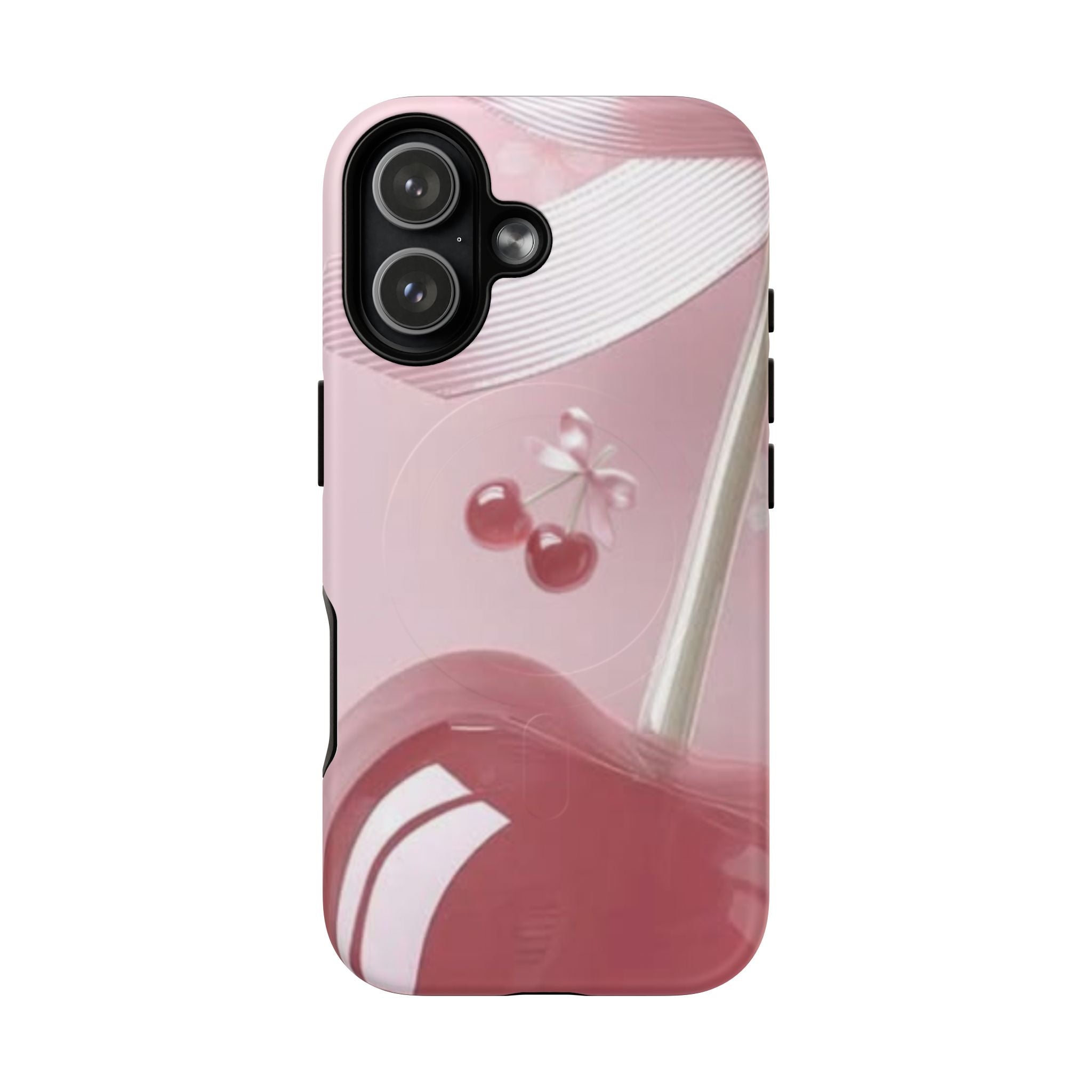 Pink Cherry MagSafe Phone Case — Tough Protective Cherry Design