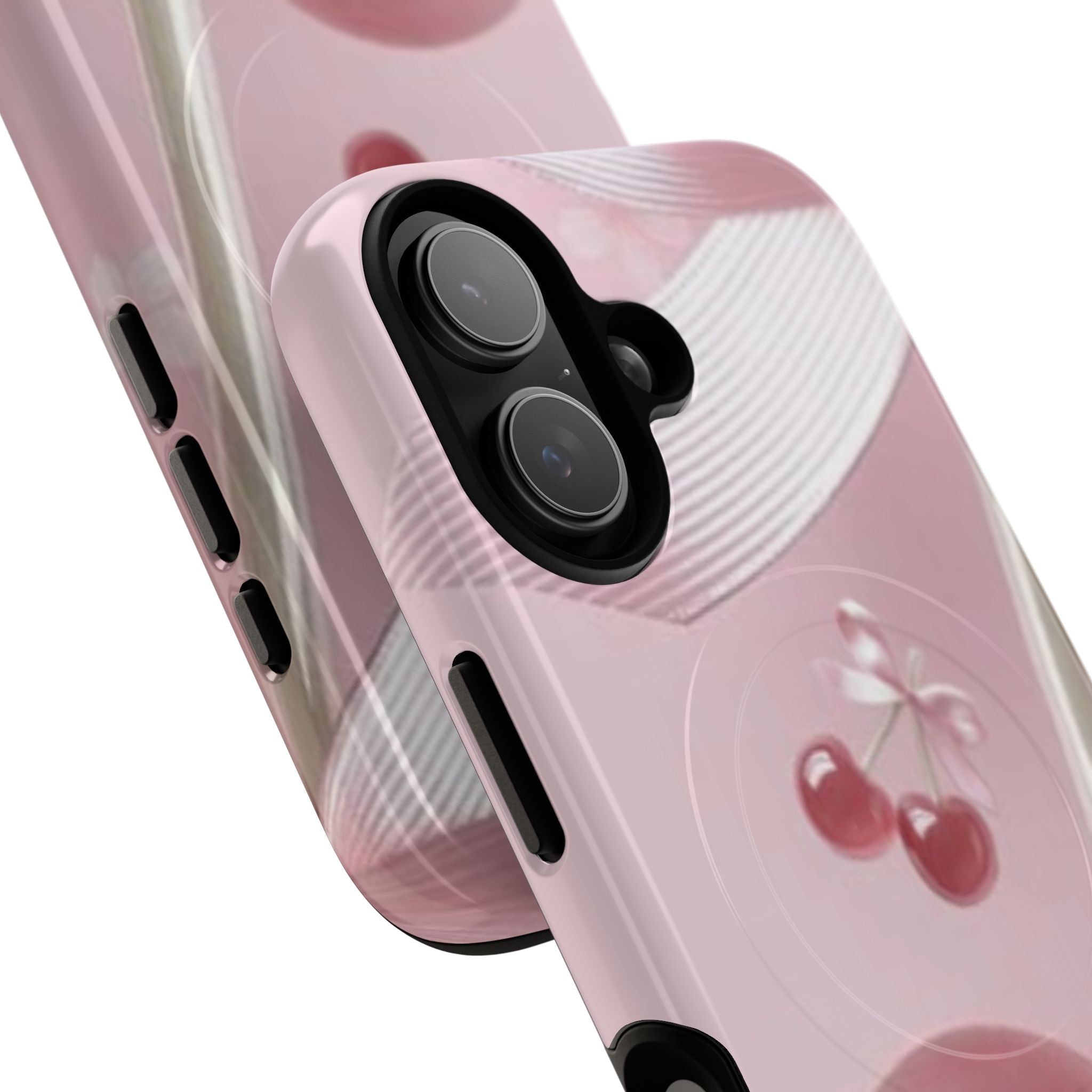 Pink Cherry MagSafe Phone Case — Tough Protective Cherry Design