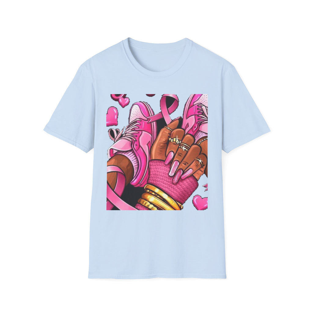 Breast Cancer Awareness Pink Ribbon Graphic T‑Shirt