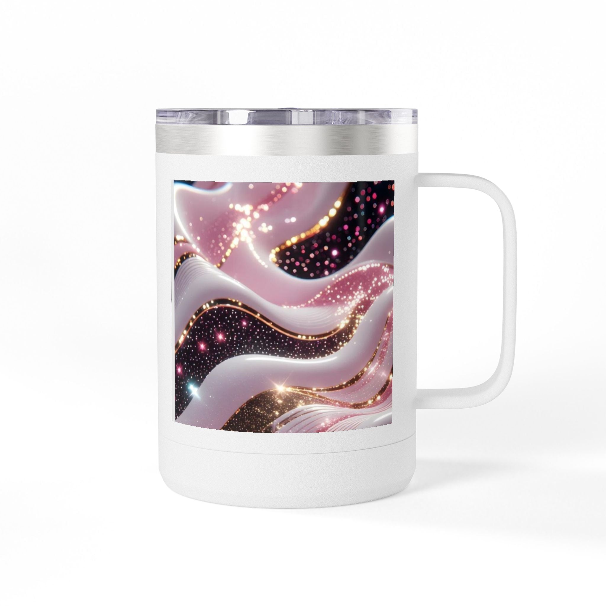 15oz Pink Marble Sparkle Tumbler Mug