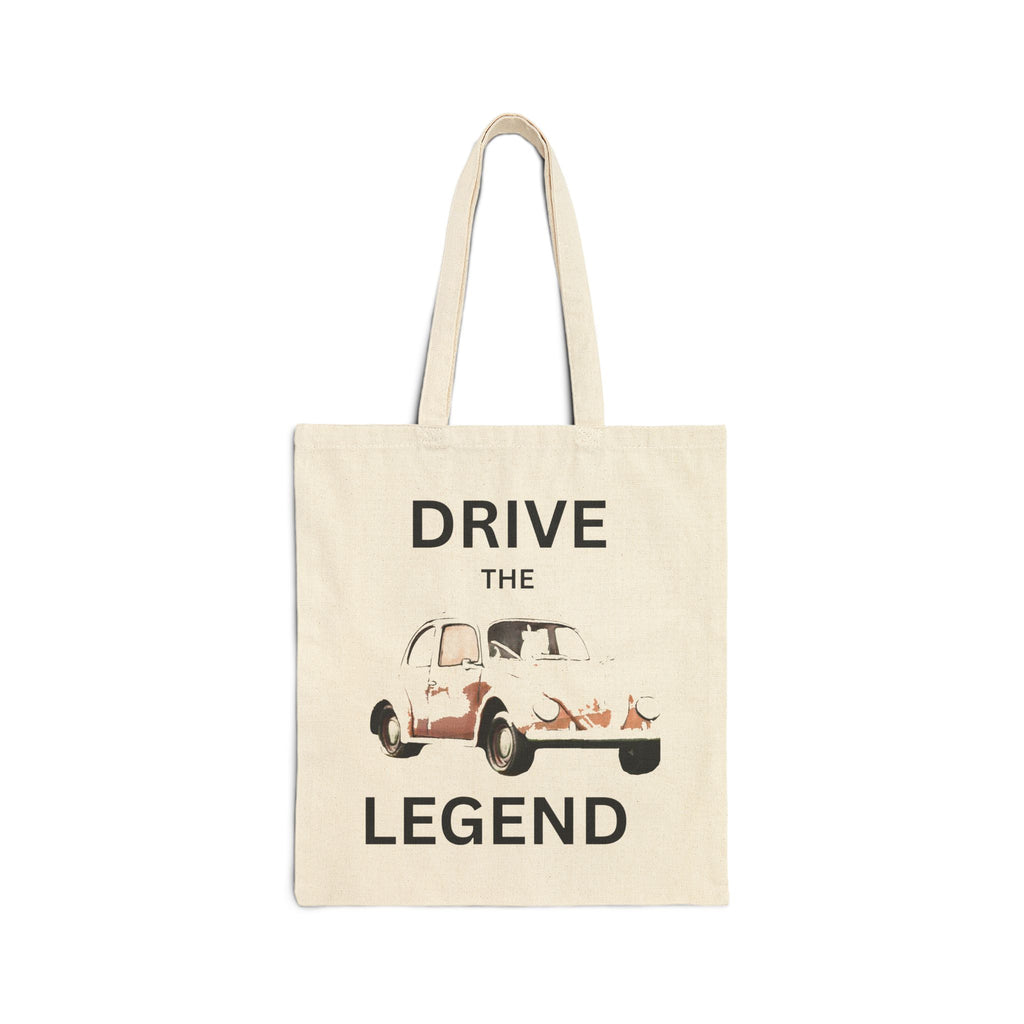 Drive the Legend Canvas Tote Bag – Vintage Car Graphic Eco Grocery Bag
