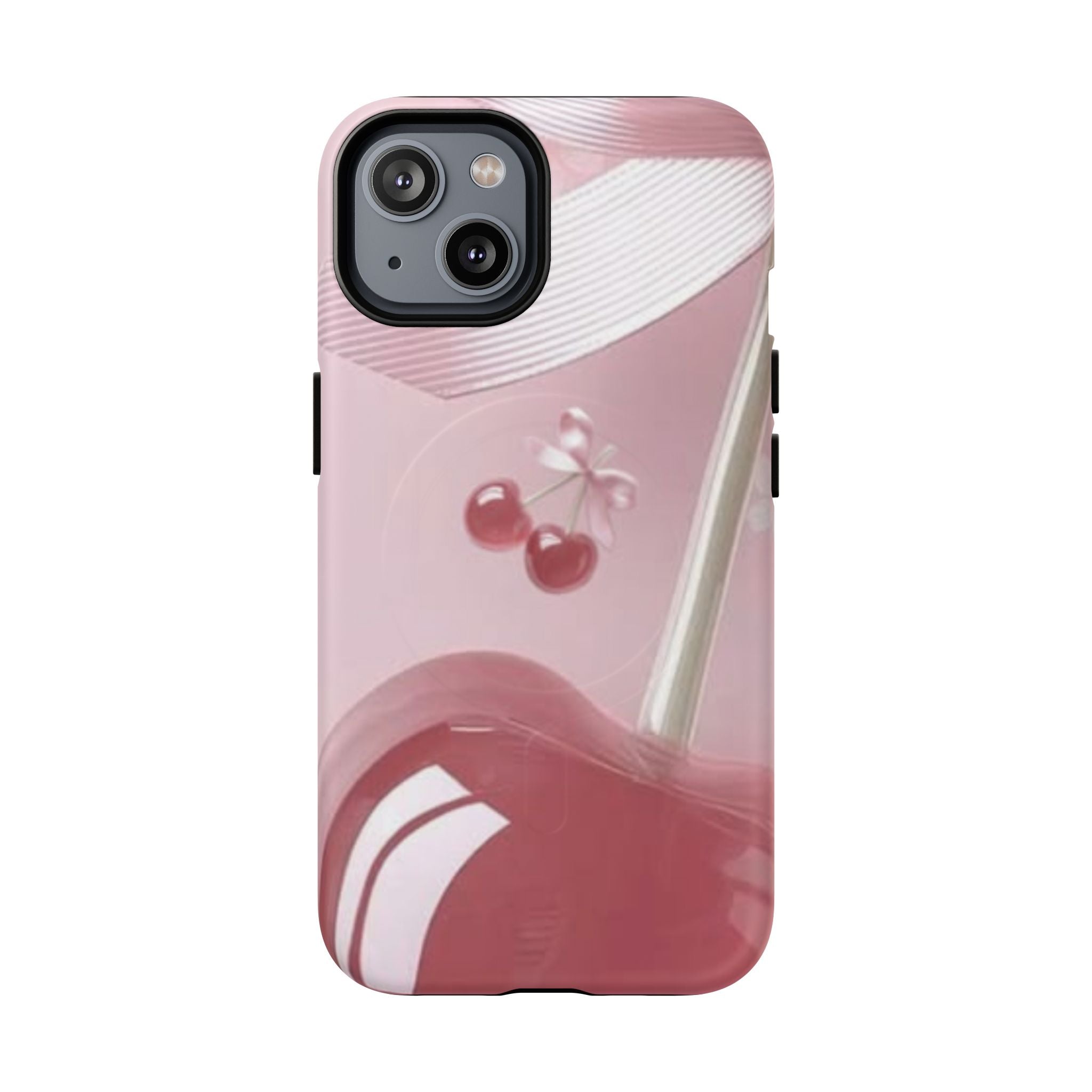 Pink Cherry MagSafe Phone Case — Tough Protective Cherry Design
