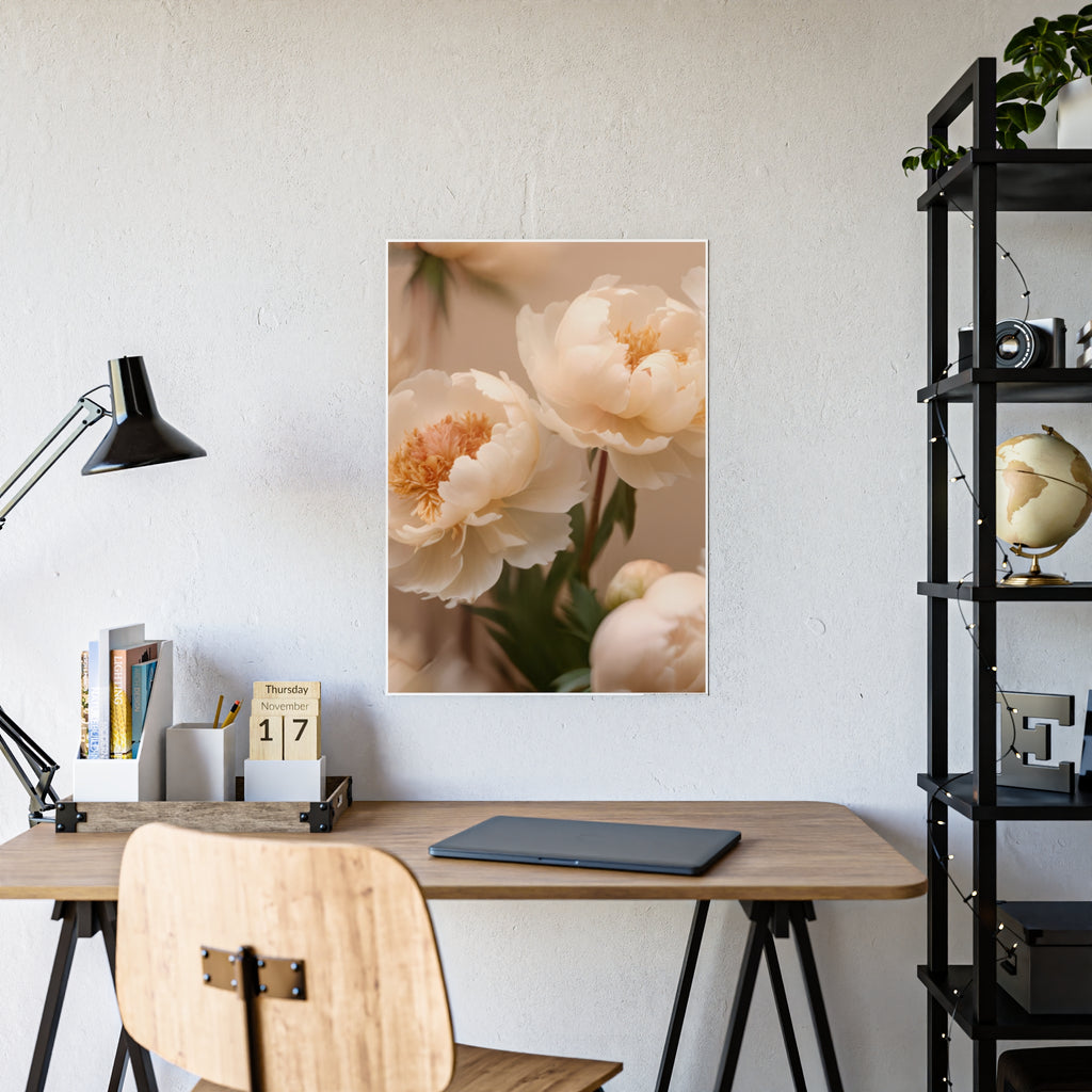 Peach Peony Print Poster