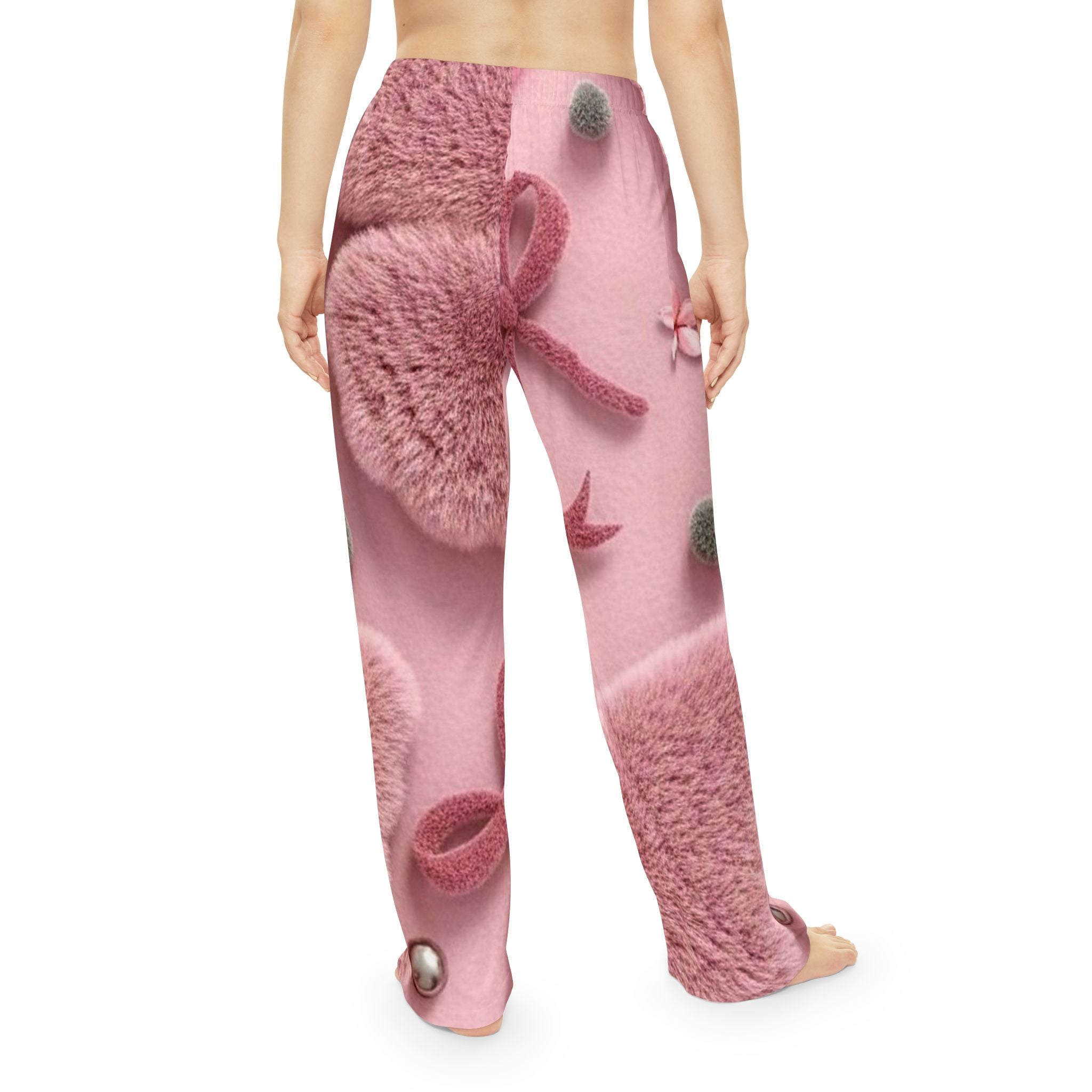 Pink Plush Heart Pajama Pants – Women's Cozy Loungewear