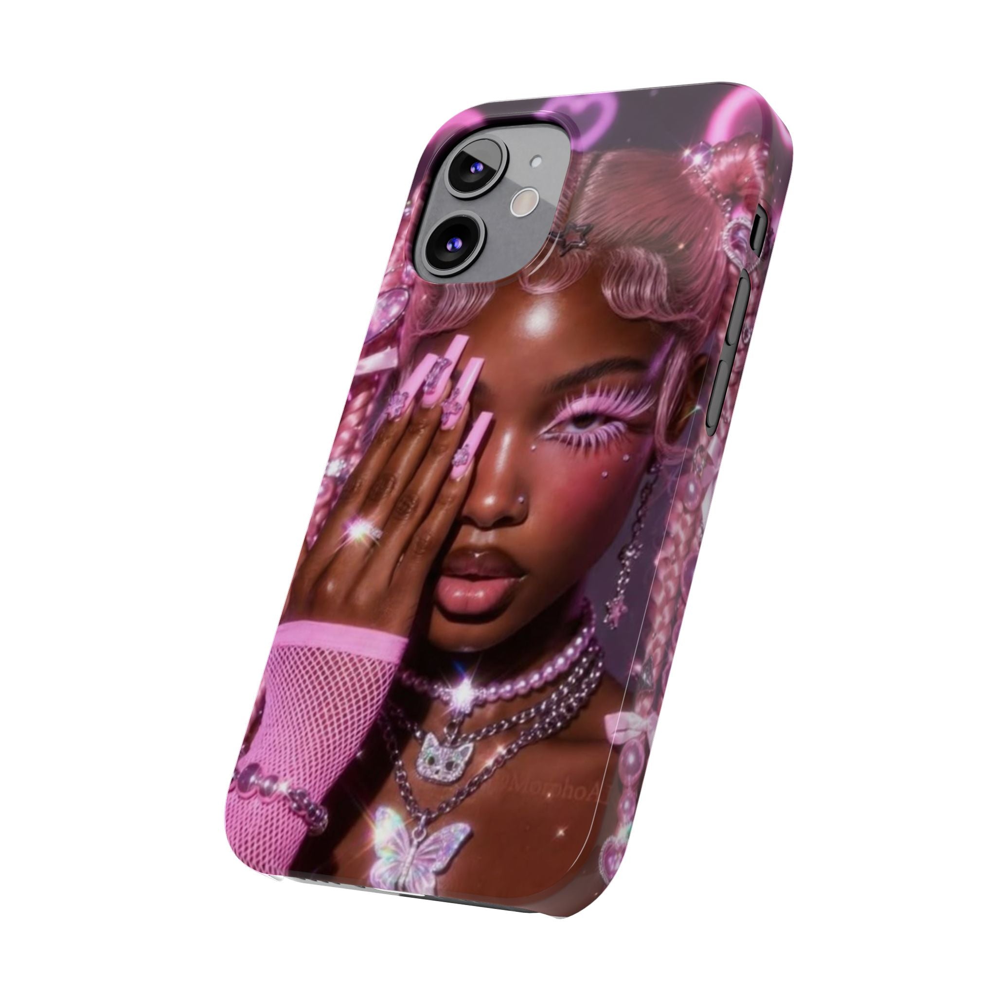 Pink Glam Slim Phone Case — Butterfly Jewels Fashion iPhone Cover
