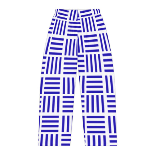 Blue Geometric Stripe Women's Pajama Pants