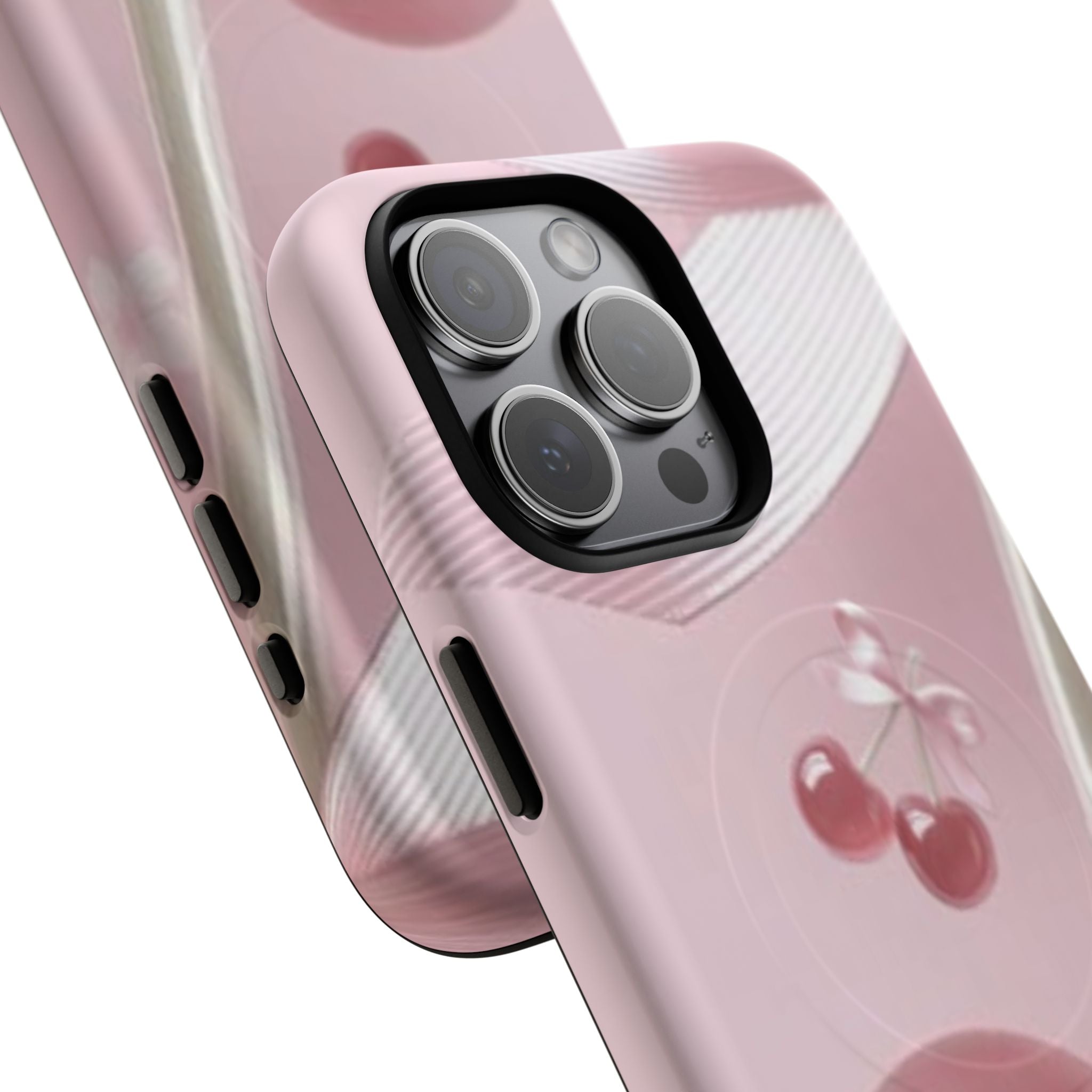 Pink Cherry MagSafe Phone Case — Tough Protective Cherry Design