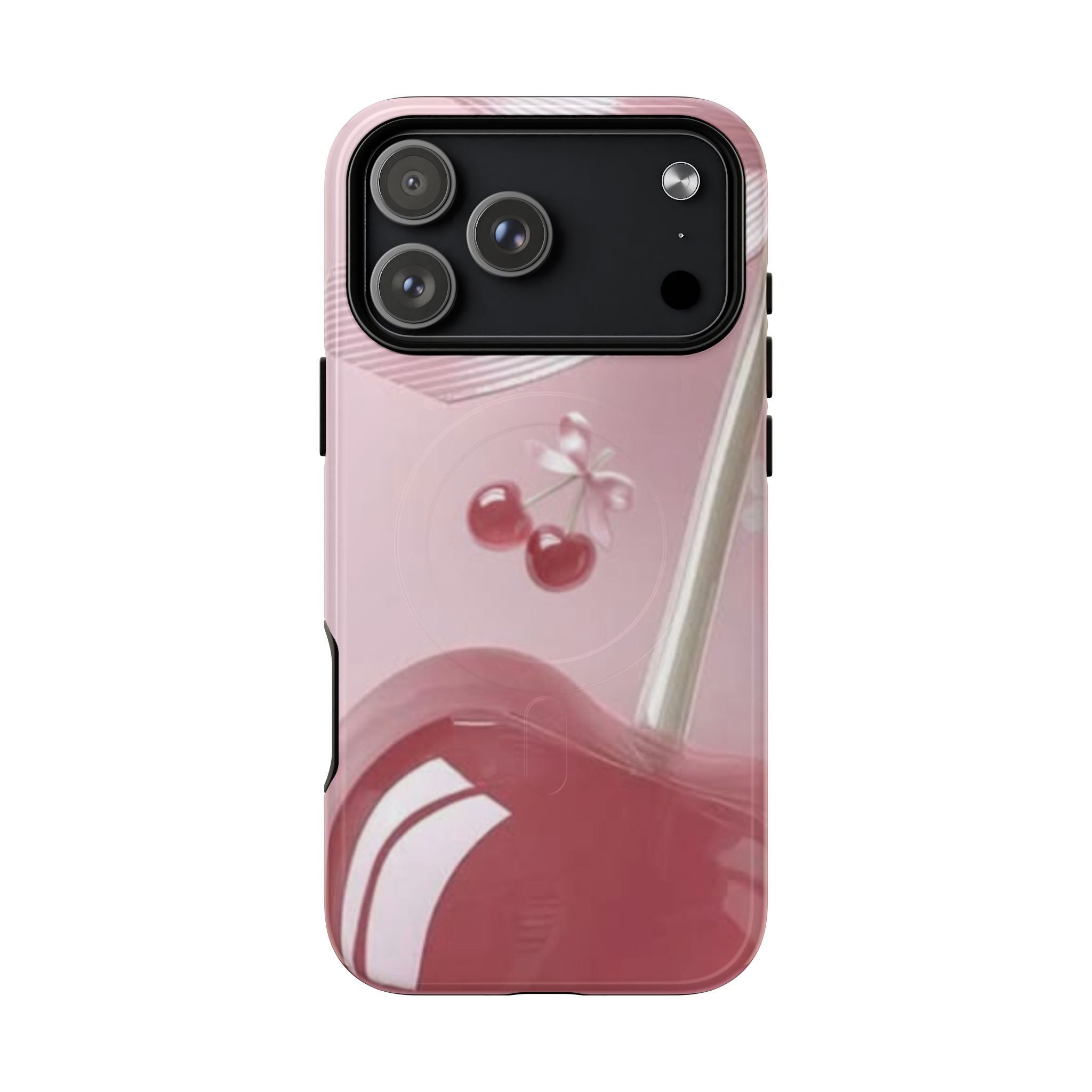 Pink Cherry MagSafe Phone Case — Tough Protective Cherry Design