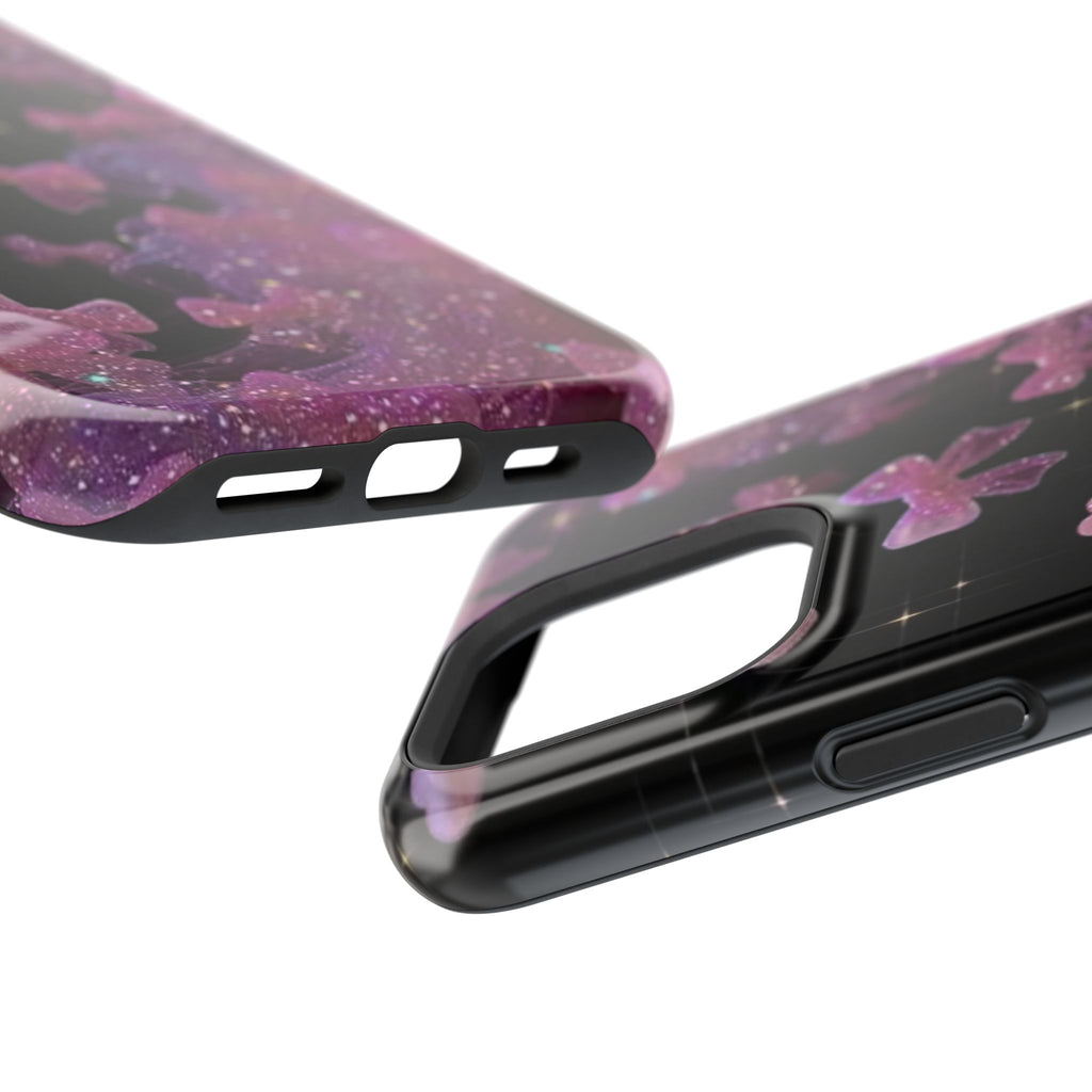 Galaxy Pink Butterflies Phone Case — Magnetic Impact-Resistant