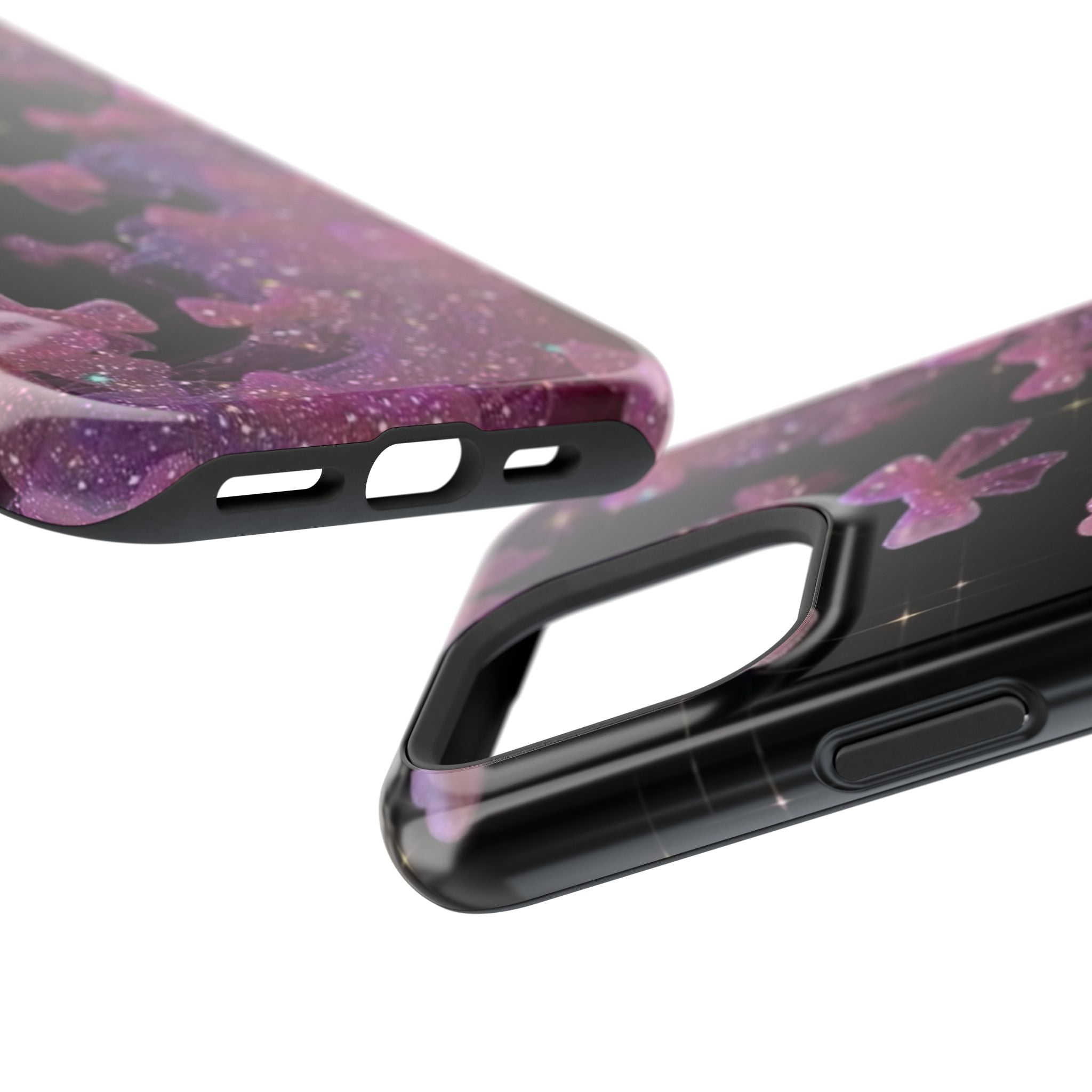 Galaxy Pink Butterflies Phone Case — Magnetic Impact-Resistant