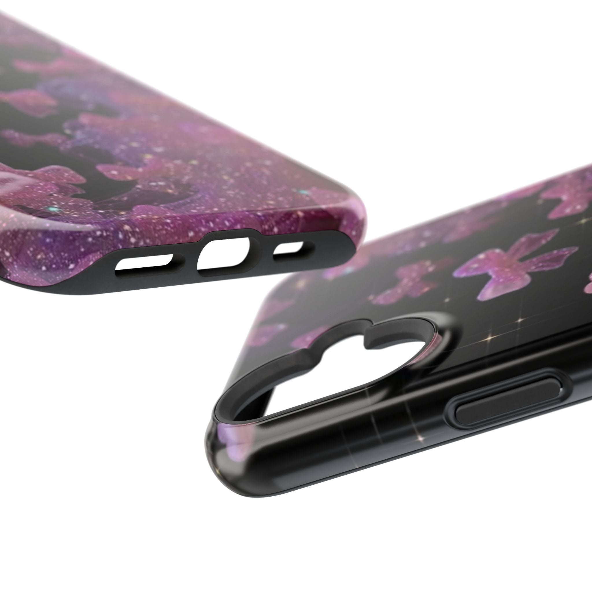 Galaxy Pink Butterflies Phone Case — Magnetic Impact-Resistant