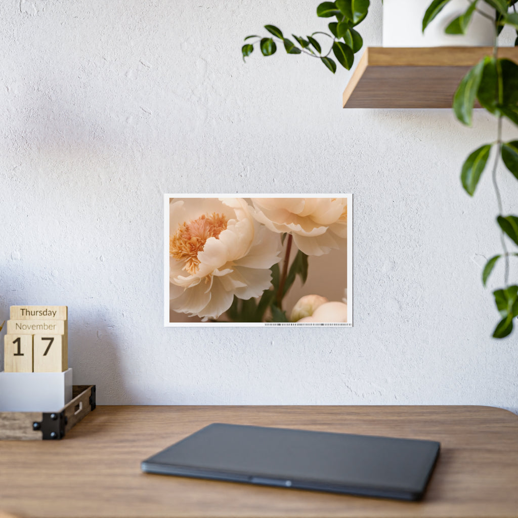 Peach Peony Print Poster