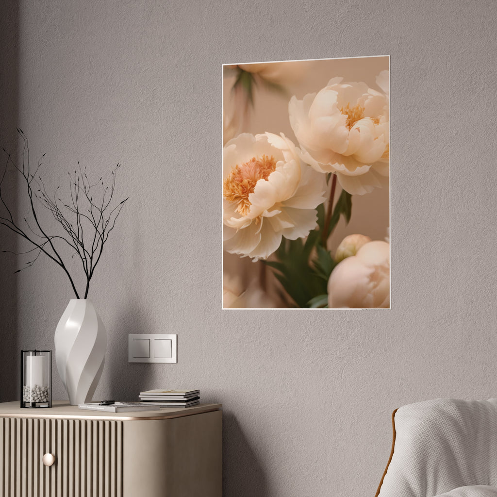Peach Peony Print Poster